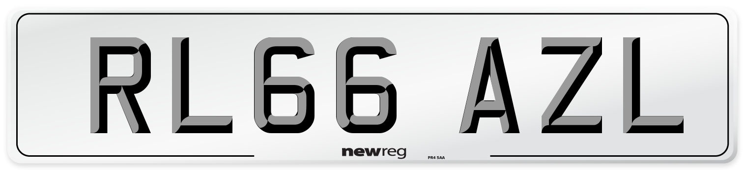 RL66 AZL Number Plate from New Reg